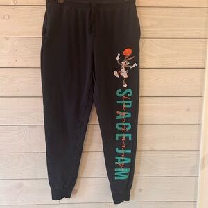 Space Jam Black Joggers with Bugs Bunny Graphic